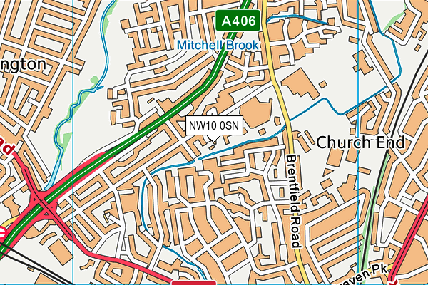 NW10 0SN map - OS VectorMap District (Ordnance Survey)