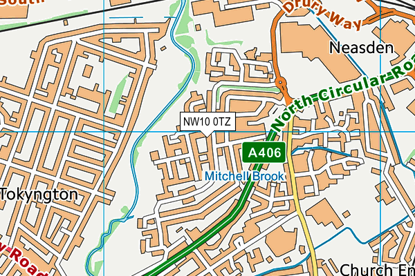 NW10 0TZ map - OS VectorMap District (Ordnance Survey)