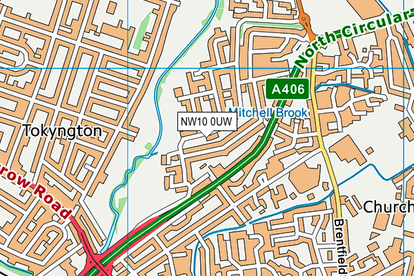 NW10 0UW map - OS VectorMap District (Ordnance Survey)