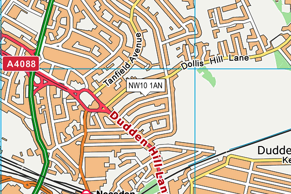 NW10 1AN map - OS VectorMap District (Ordnance Survey)