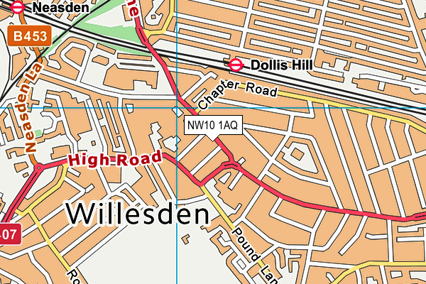 NW10 1AQ map - OS VectorMap District (Ordnance Survey)