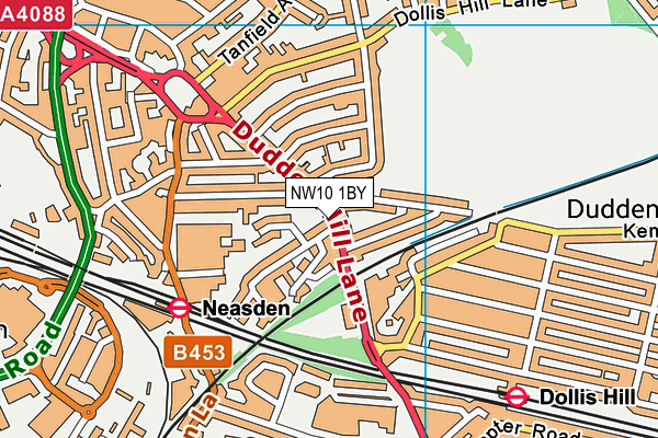 NW10 1BY map - OS VectorMap District (Ordnance Survey) NW10 1BY map - OS VectorMap District (Ordnance Survey)
