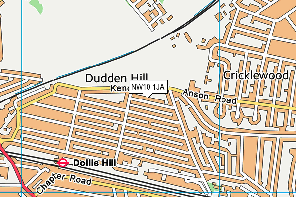NW10 1JA map - OS VectorMap District (Ordnance Survey) NW10 1JA map - OS VectorMap District (Ordnance Survey)