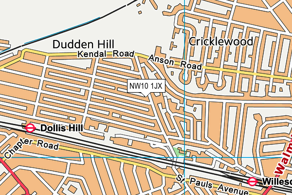 NW10 1JX map - OS VectorMap District (Ordnance Survey) NW10 1JX map - OS VectorMap District (Ordnance Survey)