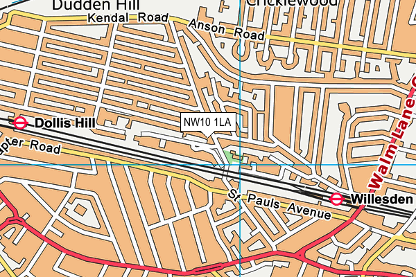 NW10 1LA map - OS VectorMap District (Ordnance Survey) NW10 1LA map - OS VectorMap District (Ordnance Survey)