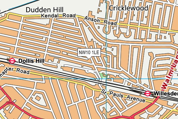NW10 1LE map - OS VectorMap District (Ordnance Survey) NW10 1LE map - OS VectorMap District (Ordnance Survey)