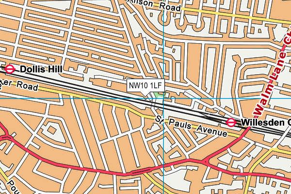 NW10 1LF map - OS VectorMap District (Ordnance Survey) NW10 1LF map - OS VectorMap District (Ordnance Survey)