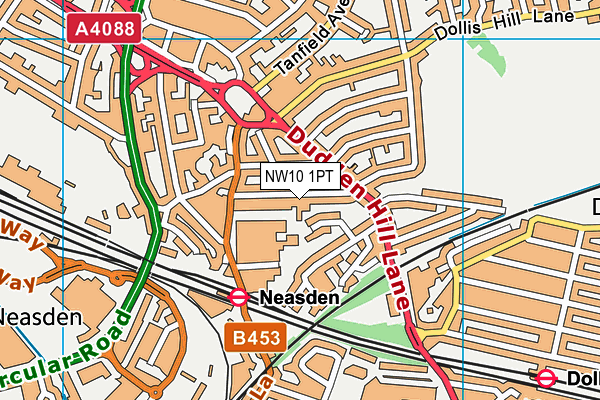 NW10 1PT map - OS VectorMap District (Ordnance Survey) NW10 1PT map - OS VectorMap District (Ordnance Survey)