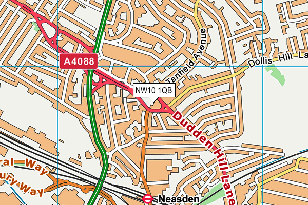 NW10 1QB map - OS VectorMap District (Ordnance Survey) NW10 1QB map - OS VectorMap District (Ordnance Survey)