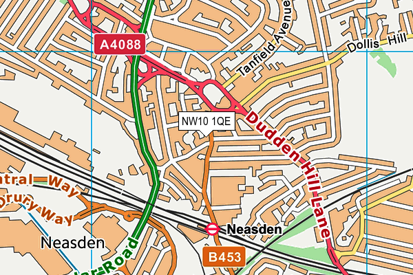 NW10 1QE map - OS VectorMap District (Ordnance Survey) NW10 1QE map - OS VectorMap District (Ordnance Survey)