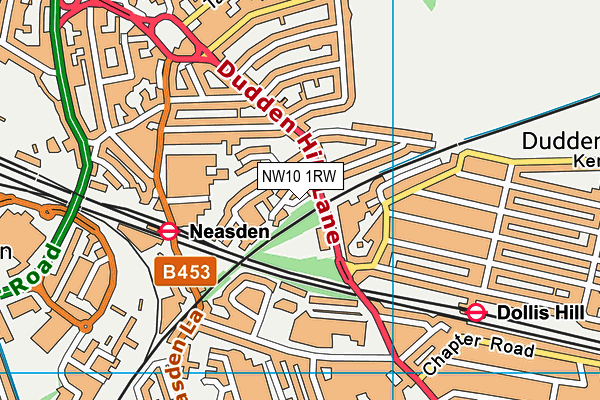 NW10 1RW map - OS VectorMap District (Ordnance Survey) NW10 1RW map - OS VectorMap District (Ordnance Survey)