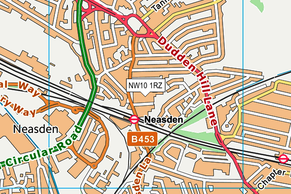 NW10 1RZ map - OS VectorMap District (Ordnance Survey)