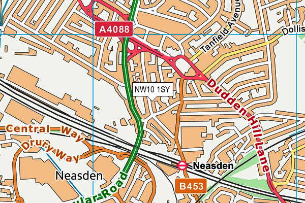 NW10 1SY map - OS VectorMap District (Ordnance Survey) NW10 1SY map - OS VectorMap District (Ordnance Survey)