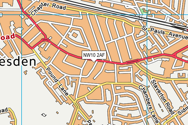 NW10 2AF map - OS VectorMap District (Ordnance Survey) NW10 2AF map - OS VectorMap District (Ordnance Survey)