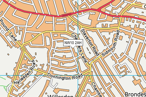 NW10 2AH map - OS VectorMap District (Ordnance Survey) NW10 2AH map - OS VectorMap District (Ordnance Survey)