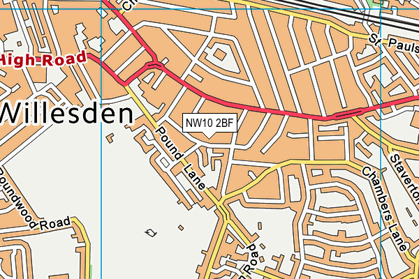 NW10 2BF map - OS VectorMap District (Ordnance Survey) NW10 2BF map - OS VectorMap District (Ordnance Survey)