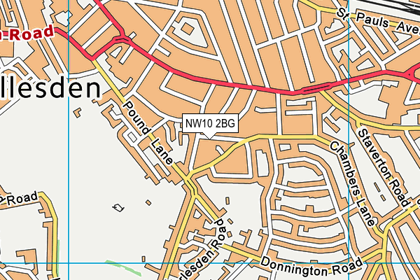NW10 2BG map - OS VectorMap District (Ordnance Survey) NW10 2BG map - OS VectorMap District (Ordnance Survey)