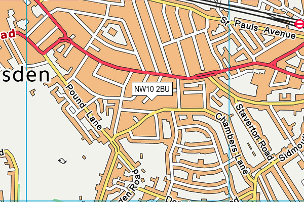NW10 2BU map - OS VectorMap District (Ordnance Survey) NW10 2BU map - OS VectorMap District (Ordnance Survey)