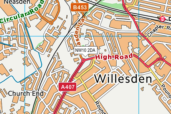 NW10 2DA map - OS VectorMap District (Ordnance Survey) NW10 2DA map - OS VectorMap District (Ordnance Survey)