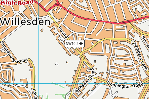 NW10 2HH map - OS VectorMap District (Ordnance Survey) NW10 2HH map - OS VectorMap District (Ordnance Survey)