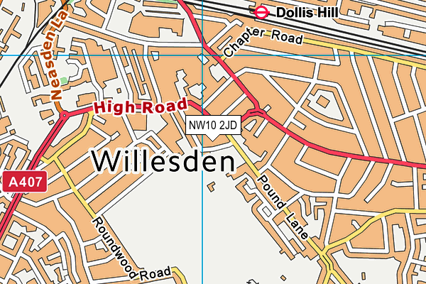 NW10 2JD map - OS VectorMap District (Ordnance Survey) NW10 2JD map - OS VectorMap District (Ordnance Survey)