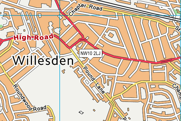 NW10 2LJ map - OS VectorMap District (Ordnance Survey)