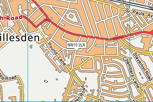 NW10 2LX map - OS VectorMap District (Ordnance Survey) NW10 2LX map - OS VectorMap District (Ordnance Survey)