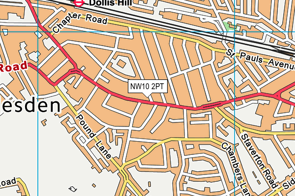 NW10 2PT map - OS VectorMap District (Ordnance Survey) NW10 2PT map - OS VectorMap District (Ordnance Survey)