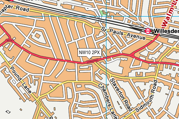 NW10 2PX map - OS VectorMap District (Ordnance Survey) NW10 2PX map - OS VectorMap District (Ordnance Survey)