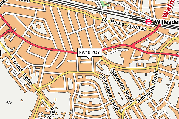 NW10 2QY map - OS VectorMap District (Ordnance Survey)