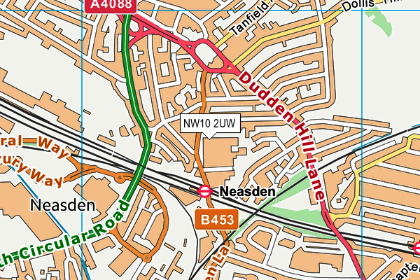 NW10 2UW map - OS VectorMap District (Ordnance Survey) NW10 2UW map - OS VectorMap District (Ordnance Survey)