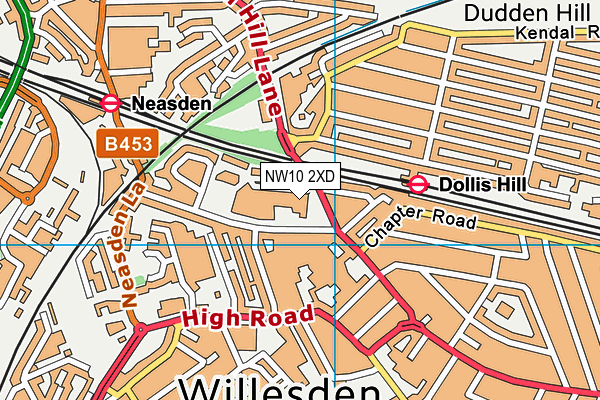 NW10 2XD map - OS VectorMap District (Ordnance Survey) NW10 2XD map - OS VectorMap District (Ordnance Survey)