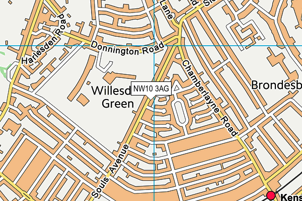 NW10 3AG map - OS VectorMap District (Ordnance Survey) NW10 3AG map - OS VectorMap District (Ordnance Survey)