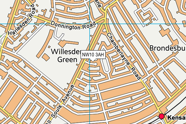 NW10 3AH map - OS VectorMap District (Ordnance Survey)