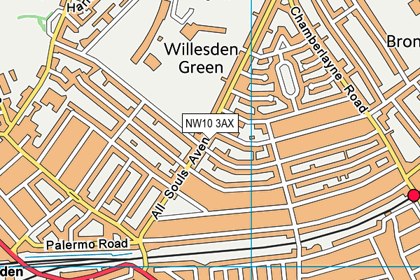 NW10 3AX map - OS VectorMap District (Ordnance Survey)