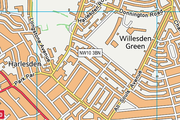 NW10 3BN map - OS VectorMap District (Ordnance Survey) NW10 3BN map - OS VectorMap District (Ordnance Survey)