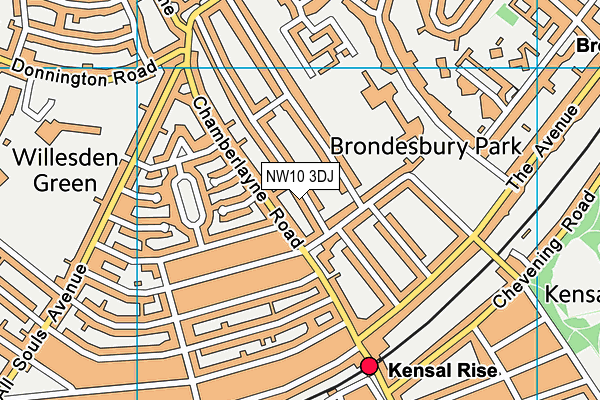 NW10 3DJ map - OS VectorMap District (Ordnance Survey) NW10 3DJ map - OS VectorMap District (Ordnance Survey)