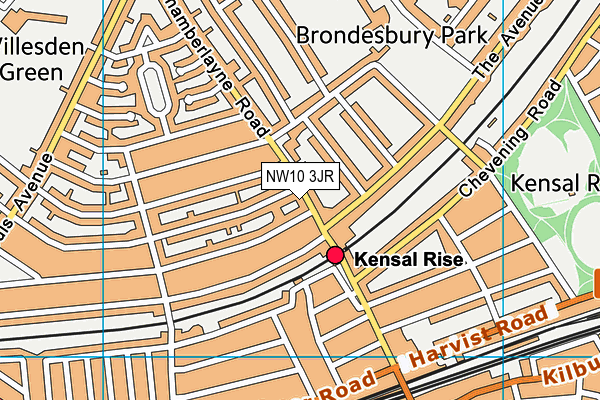 NW10 3JR map - OS VectorMap District (Ordnance Survey) NW10 3JR map - OS VectorMap District (Ordnance Survey)