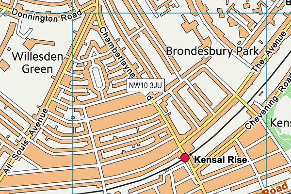NW10 3JU map - OS VectorMap District (Ordnance Survey)