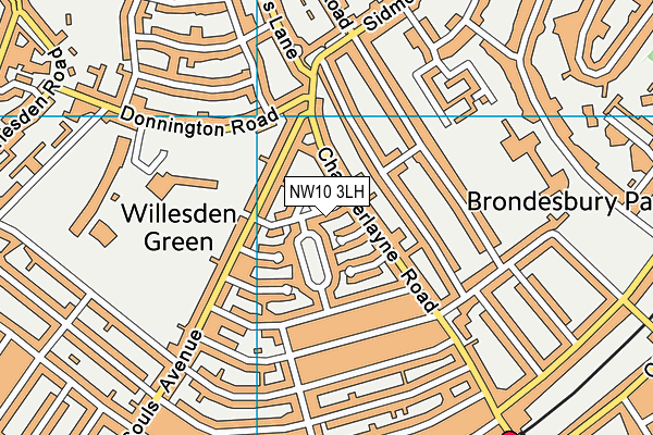 NW10 3LH map - OS VectorMap District (Ordnance Survey) NW10 3LH map - OS VectorMap District (Ordnance Survey)