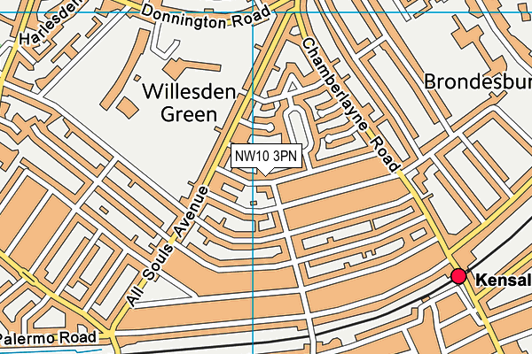 NW10 3PN map - OS VectorMap District (Ordnance Survey) NW10 3PN map - OS VectorMap District (Ordnance Survey)