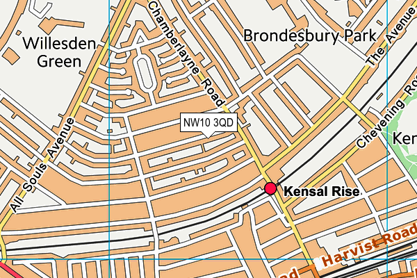NW10 3QD map - OS VectorMap District (Ordnance Survey) NW10 3QD map - OS VectorMap District (Ordnance Survey)