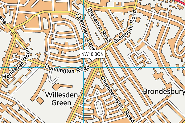 NW10 3QN map - OS VectorMap District (Ordnance Survey) NW10 3QN map - OS VectorMap District (Ordnance Survey)