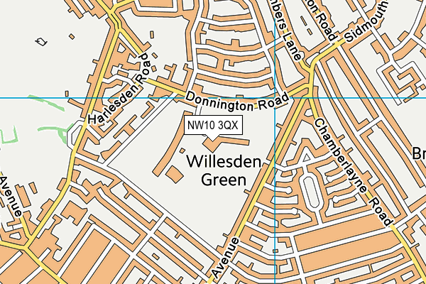 NW10 3QX map - OS VectorMap District (Ordnance Survey) NW10 3QX map - OS VectorMap District (Ordnance Survey)
