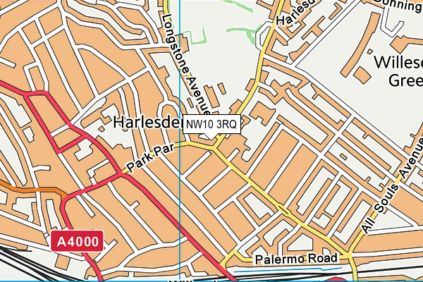NW10 3RQ map - OS VectorMap District (Ordnance Survey) NW10 3RQ map - OS VectorMap District (Ordnance Survey)
