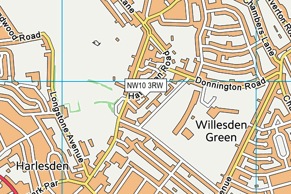 NW10 3RW map - OS VectorMap District (Ordnance Survey) NW10 3RW map - OS VectorMap District (Ordnance Survey)