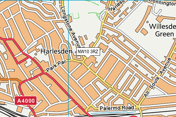 NW10 3RZ map - OS VectorMap District (Ordnance Survey) NW10 3RZ map - OS VectorMap District (Ordnance Survey)