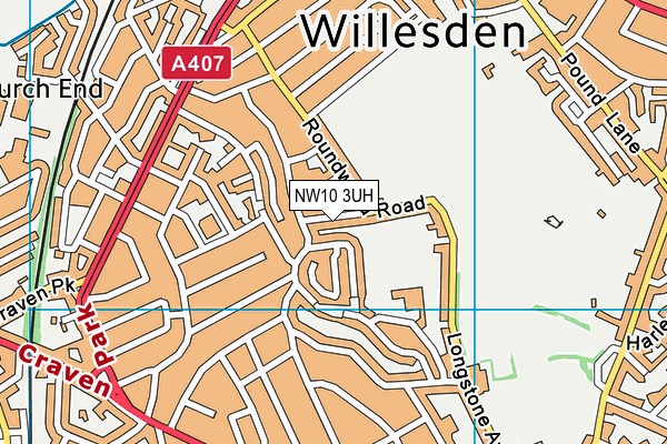 NW10 3UH map - OS VectorMap District (Ordnance Survey)