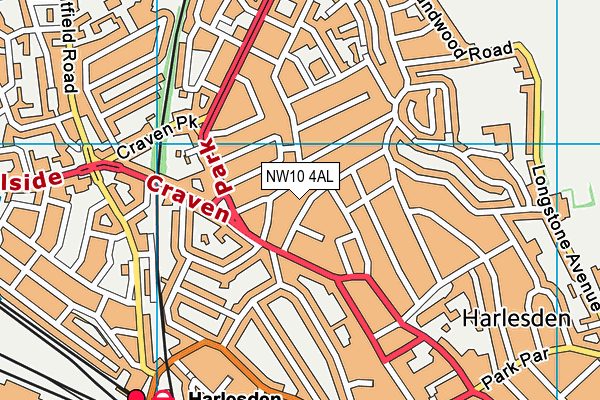 NW10 4AL map - OS VectorMap District (Ordnance Survey) NW10 4AL map - OS VectorMap District (Ordnance Survey)