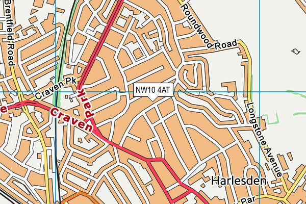 NW10 4AT map - OS VectorMap District (Ordnance Survey) NW10 4AT map - OS VectorMap District (Ordnance Survey)